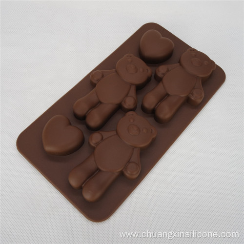 Chocolate mould-Bear and heart